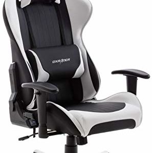 DX Racer 6 62506SW5 - Silla gaming, color negro/blanco, 78 x 52 x 124-134 cm