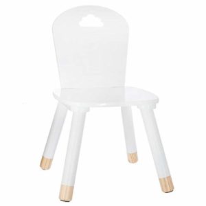 ATMOSPHERA CREATEUR D'INTERIEUR Silla de Madera para niños-Decoración Nube-Color Blanco, marrón, L. 28 x l. 50 x H. 28 cm