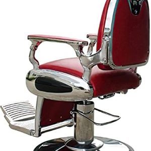 Sibel furnitue 15100249 Arrow macizo Barber silla silla de peluquería Cromado Rojo Salon Configuración