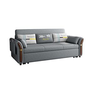 70" Sofa Bed with Storage Modern Sofa Sleeper Small Couch Loveseat for Bedroom Living Room Small Space Grey