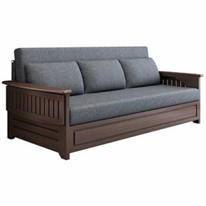 80.3In Folding Sofa Bed with Wood Arm - Convertible 3 Seat Lazy Sofa Couch Sleeper - Modern Pull out Bed Folding Sofabed - Recliner Couch for Lounges Living Room