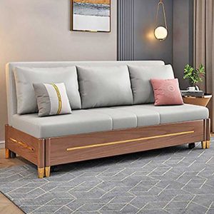 Folding Sofa Bed Convertible Sleeper Couches Sofa for Living Room Modern Futon Protable Lazy Couch with Pull out Bed and Large Storage Space D (F)